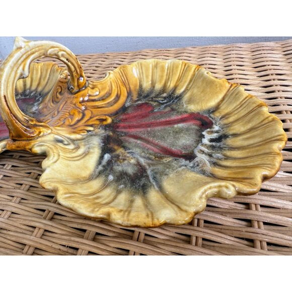 Vintage MCM Marcia California Pottery Double Serving Dish With Handle - Picture 4 of 9